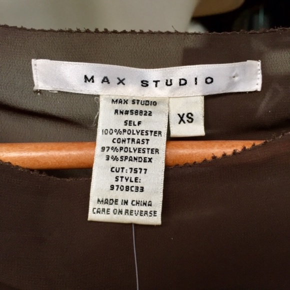 NWT Max Studio Mixed Media Top / Satin Sexy Sheer - Picture 5 of 6